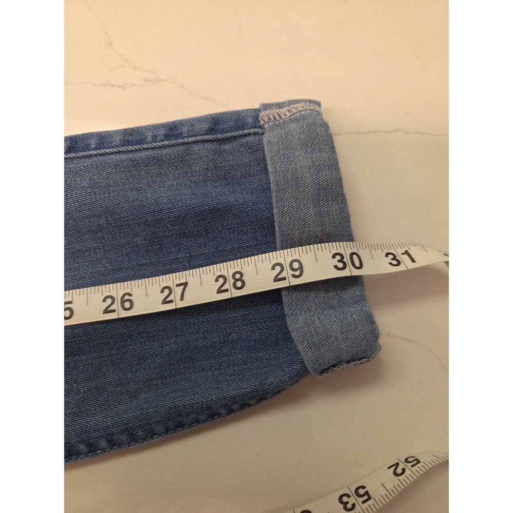 7 For All Mankind The Skinny Crop & Roll Medium Wash Stretch Jeans Size 25 - Picture 9 of 10